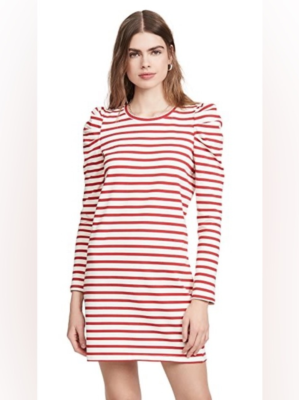 Rebecca Minkoff Talia Striped Puff Sleeve Cotton Mini Dress S